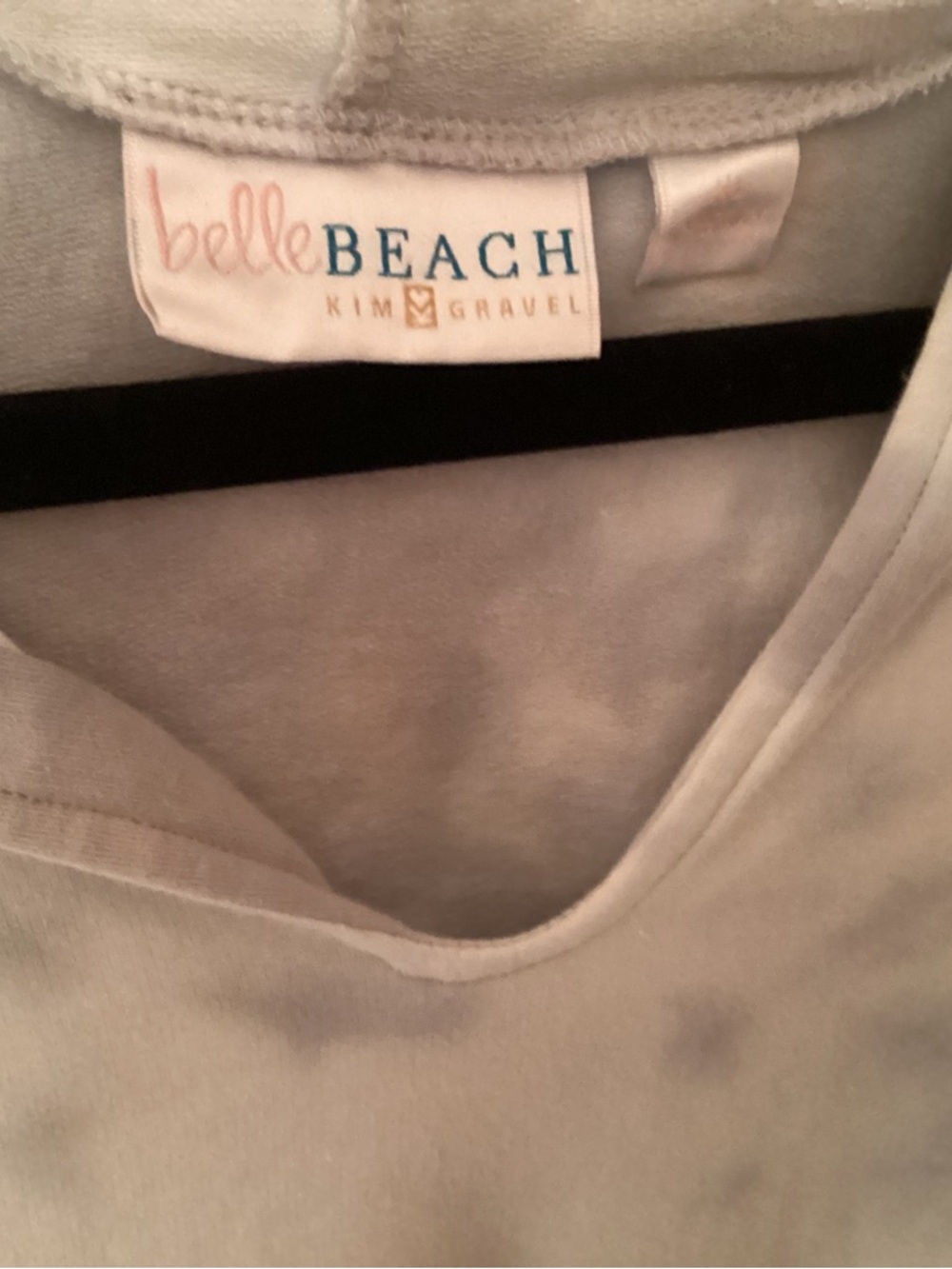 Belle Beach Tie-Dye Hooded Women's Top - Light Gray - Picture 2 of 3